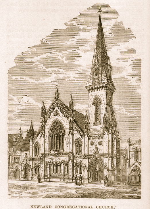 Pearson Bellamy, Newland Congregational Chapel, Lincoln - Akrill's Visitor Guide to Lincoln (1880).