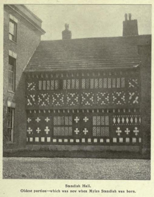 Photograph of the oldest remaining section of Standish Hall - Mackennel (1920)