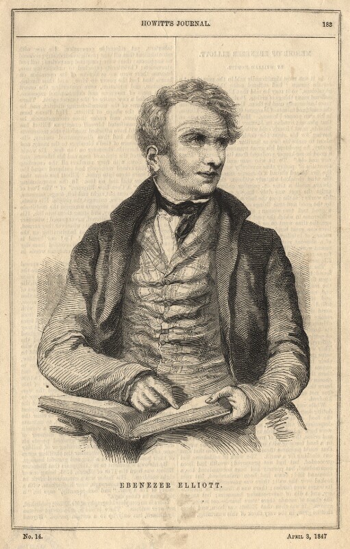 Wood engraving of Ebenezer Elliott from Howitt’s Journal published 3 April 1847