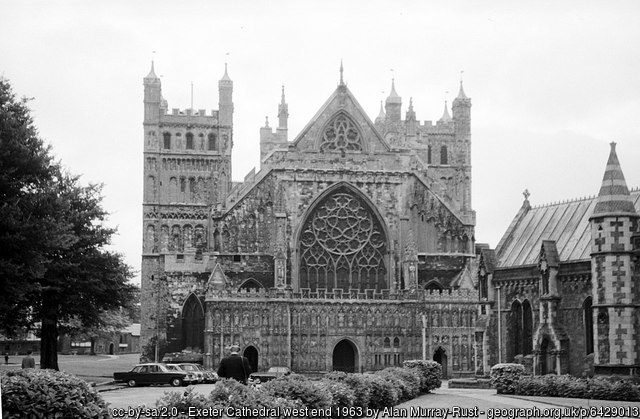 Exeter Cathedral west end 1963