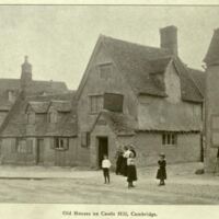 1890s photograph of old houses on Castle Hill, Cambridge - Mackennel (1920)