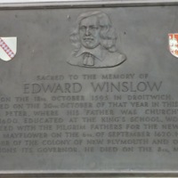 Edward Winslow plaque, St Peter's Church, Droitwich (2017).