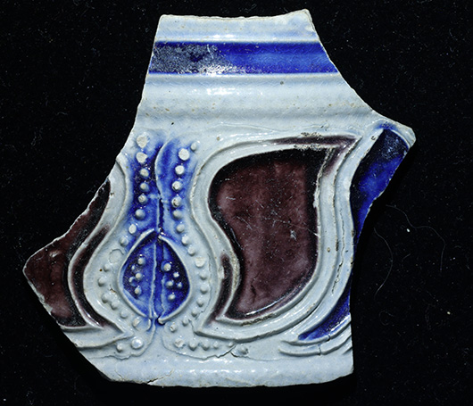 blue pottery sherd