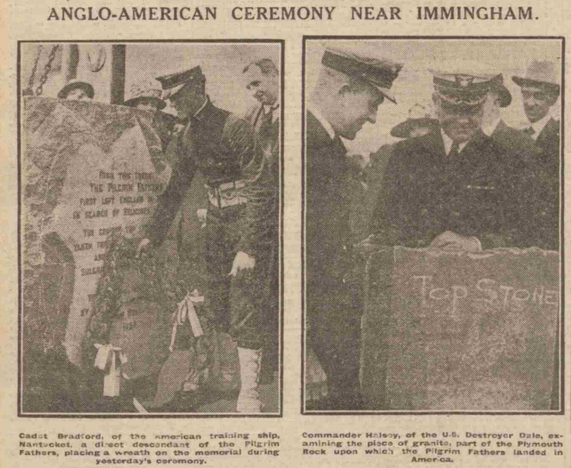 Immingham Pilgrim Father's Memorial unveiling