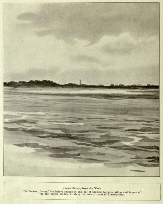 St Botolph's Church, Boston, seen across the Wash - Charles Whymper.